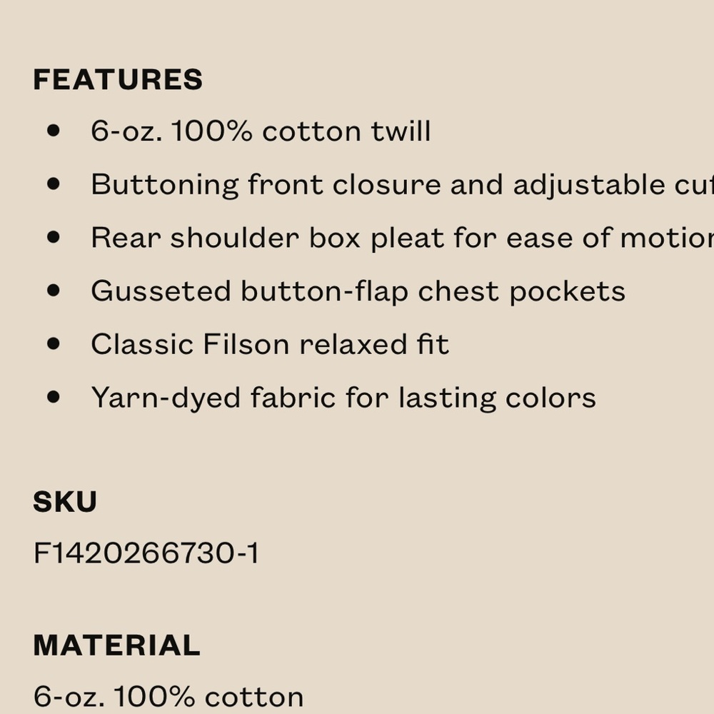 Filson Lightweight Alaska Guide Shirt - Picture 4 of 4